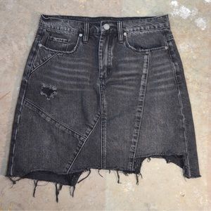 BLANKNYC Black Ice stud detail asymmetrical skirt denim skirt 28